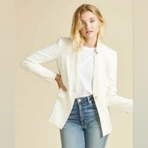 Veronica Beard Jackets & Blazers - Veronica Beard 6 Upcollar off-white linen Dickey jacket Blazer